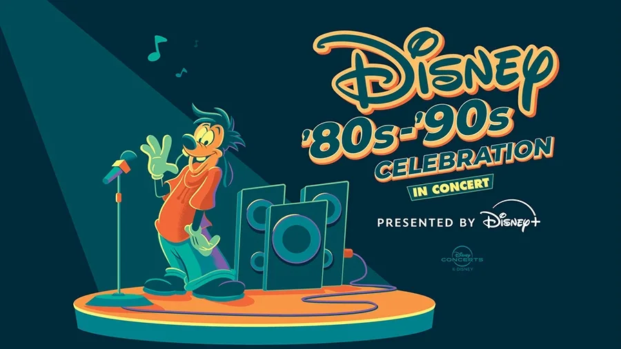 Banner do Disney 80s-90s Celebration in Concert que acontece no Destination D23 2025