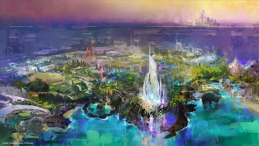 Imagem conceitual do novo parque temático da Disney em Abu Dhabi, na ilha de Yas Island
