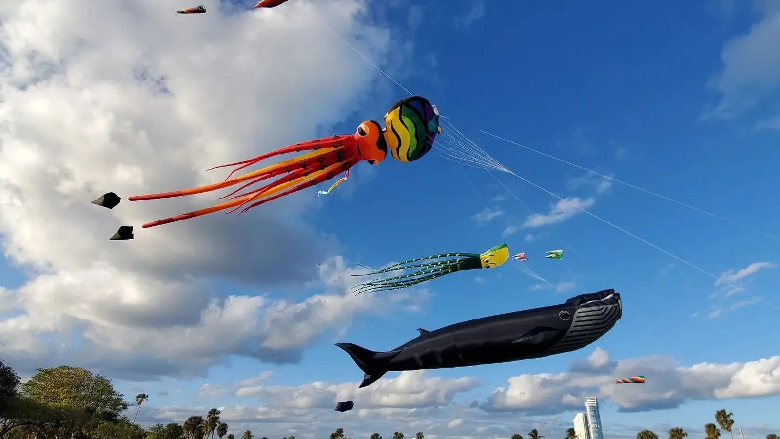 Giant kites at the October Kite Festival in Miami Beach