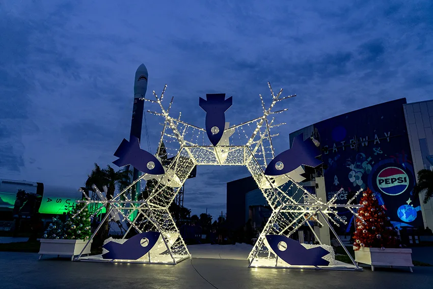 Decoração natalina no Kennedy Space Center