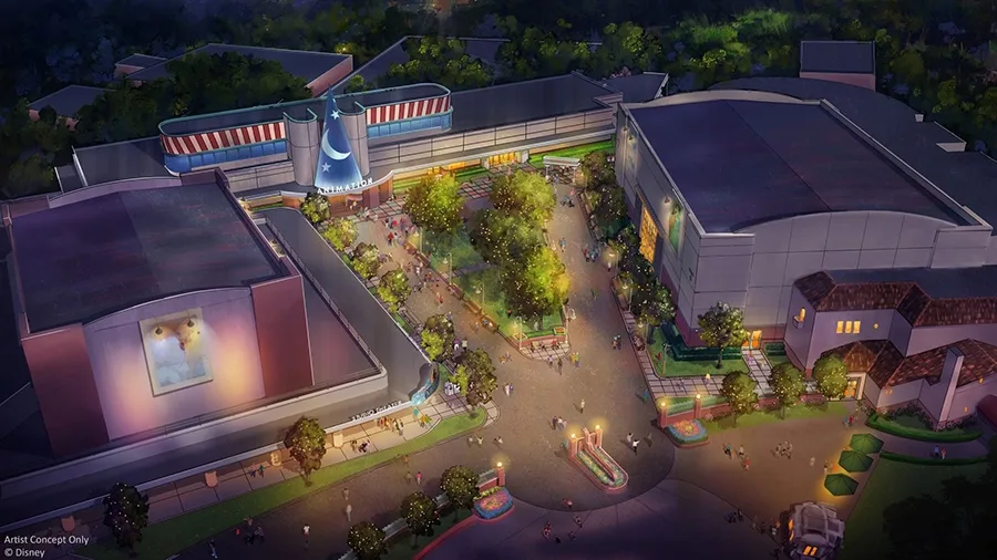 Imagem conceitual da nova área do Disney's Hollywood Studios inspirada nos clássicos da animação