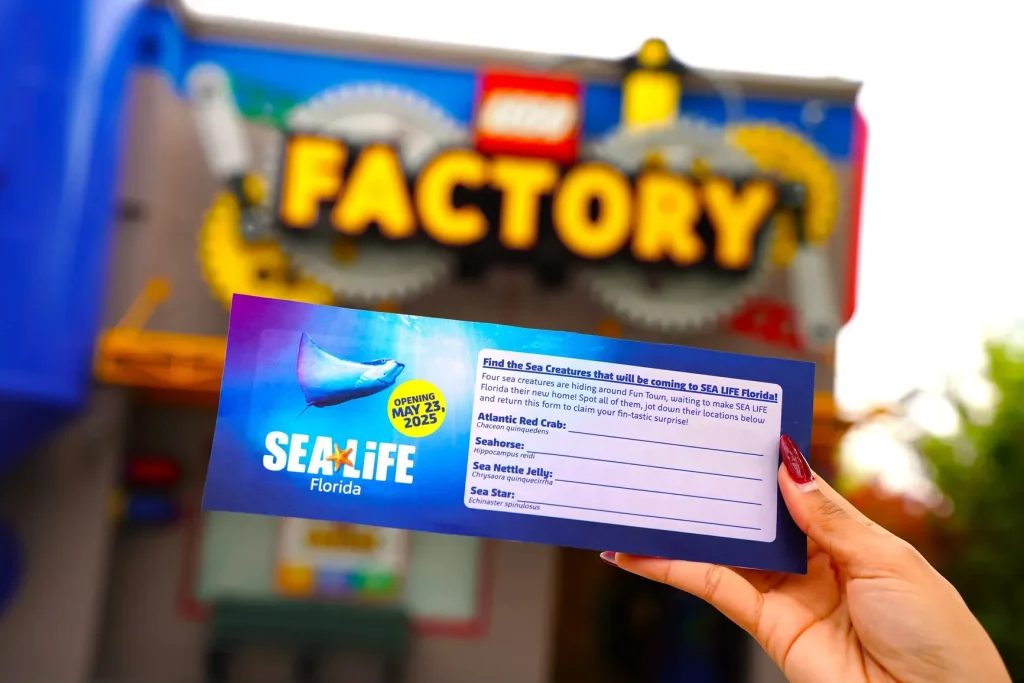 Ingressos do aquário pode ser adquirido junto ao Legoland da Flórida