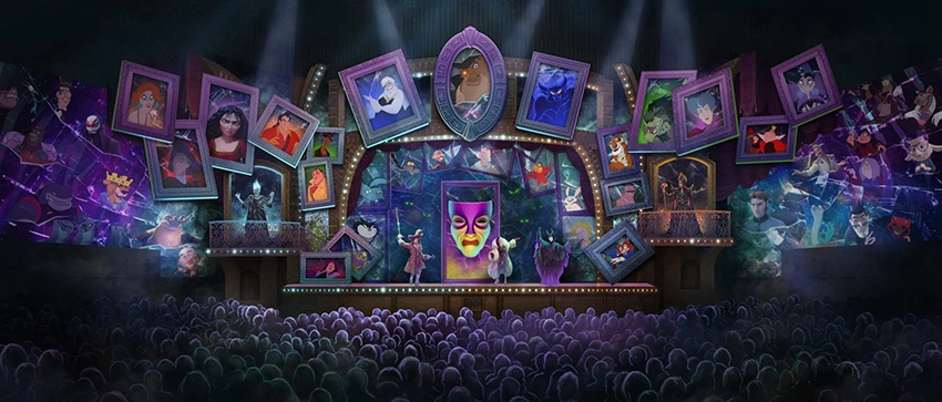 Imagem conceitual do novo espetáculo Disney Villains que chega ao Disney's Hollywood Studios