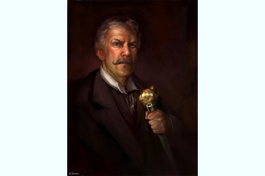 Imagem conceitual de Barnabas T. Bullion, aventureiro que encontrou ouro na região da Big Thunder Mountain Railroad