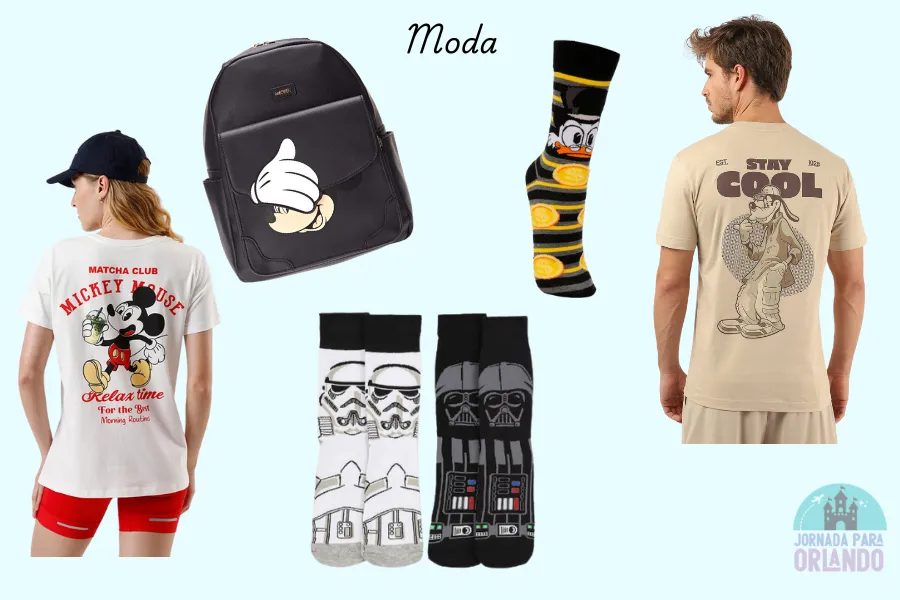 Bolsas, meias e camisetas fazem parte da relação de presentes da Disney